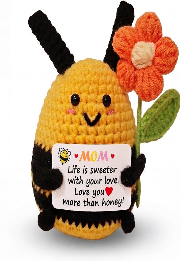 Lowealuk Gifts for Mom from Daughter Son - Handmade Crochet Bee, Mothers Day Birthday for Mom Mother in Law, I Love You Mama Present, Emotional Support Desk Decor - Image 1