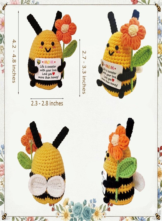 Lowealuk Gifts for Mom from Daughter Son - Handmade Crochet Bee, Mothers Day Birthday for Mom Mother in Law, I Love You Mama Present, Emotional Support Desk Decor - Image 3