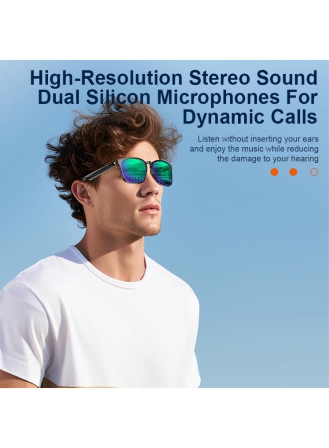 سمارتكس نظارات ذكية بتقنية الذكاء الاصطناعي مع ترجمة لـ ١٤٠ لغة - نظارات بلوتوث للموسيقى/المكالمات، وعدسات متغيرة الألوان، للرجال والنساء، وللسفر واجتماعات العمل - Image 5