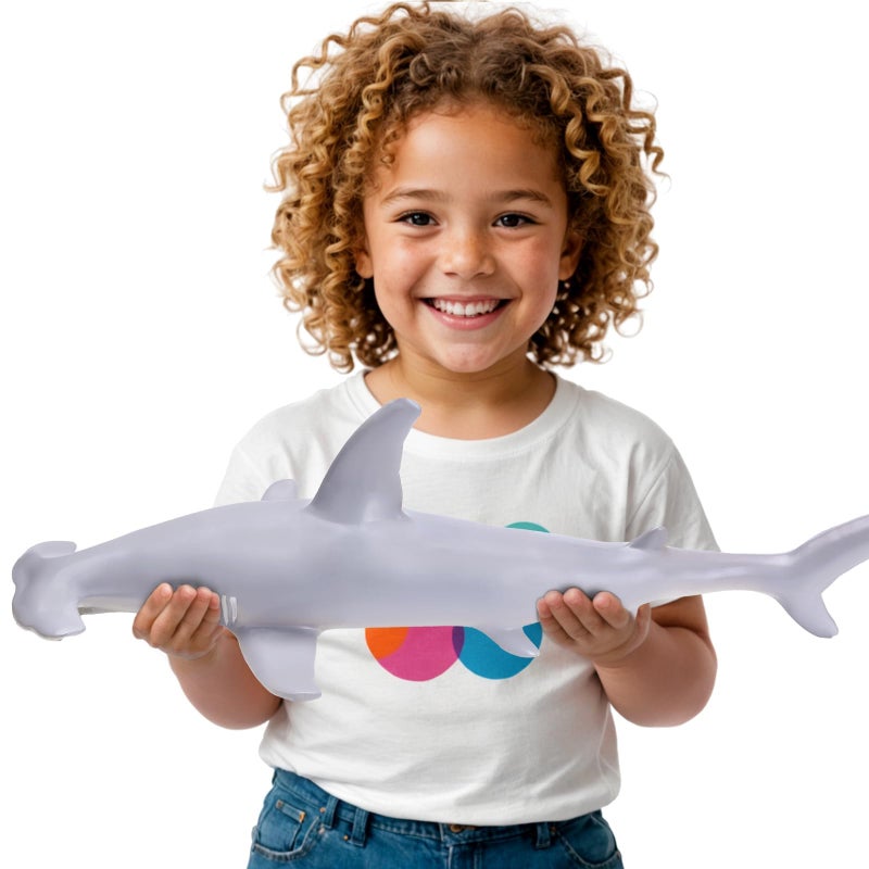 MOEAWS Realistic Giant Hammerhead Shark Toy1516 Inchwith Booklet Soft Plastic Shark Figure Party Decoration Under The Sea Creature Toy Ocean Animal Figure for Kid Boy Girl Toddler Cake Toppers Bath - Image 3