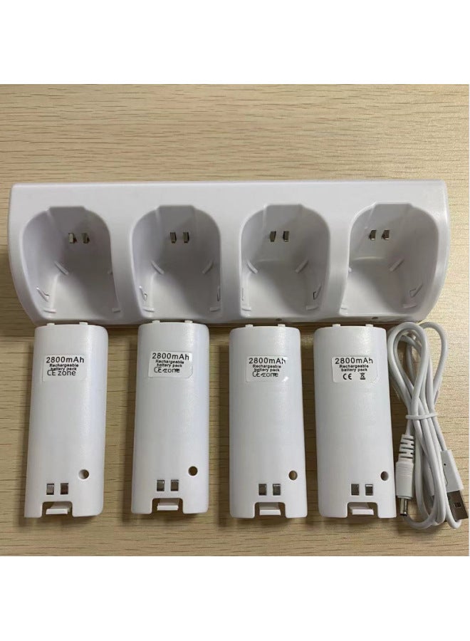 Ipega Wiiu/wii Four-charge Wii Rechargeable Battery Wii 4 In 1 Battery Set Wii Battery + Seat Charging - Image 3