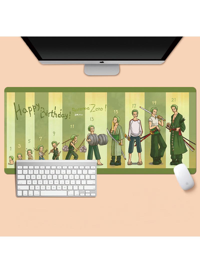Loquat One Piece Anime Gaming Mouse Pad Extended Large Mat Desk Pad Stitched Edges Mousepad Long Mouse Pad And Non-Slip Rubber Base Mice Pad 800X300X4mm 