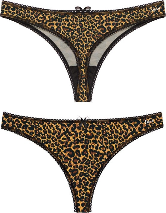 Liona 3-Pack Leopard Patterned Women's G String Thong  - Image 4