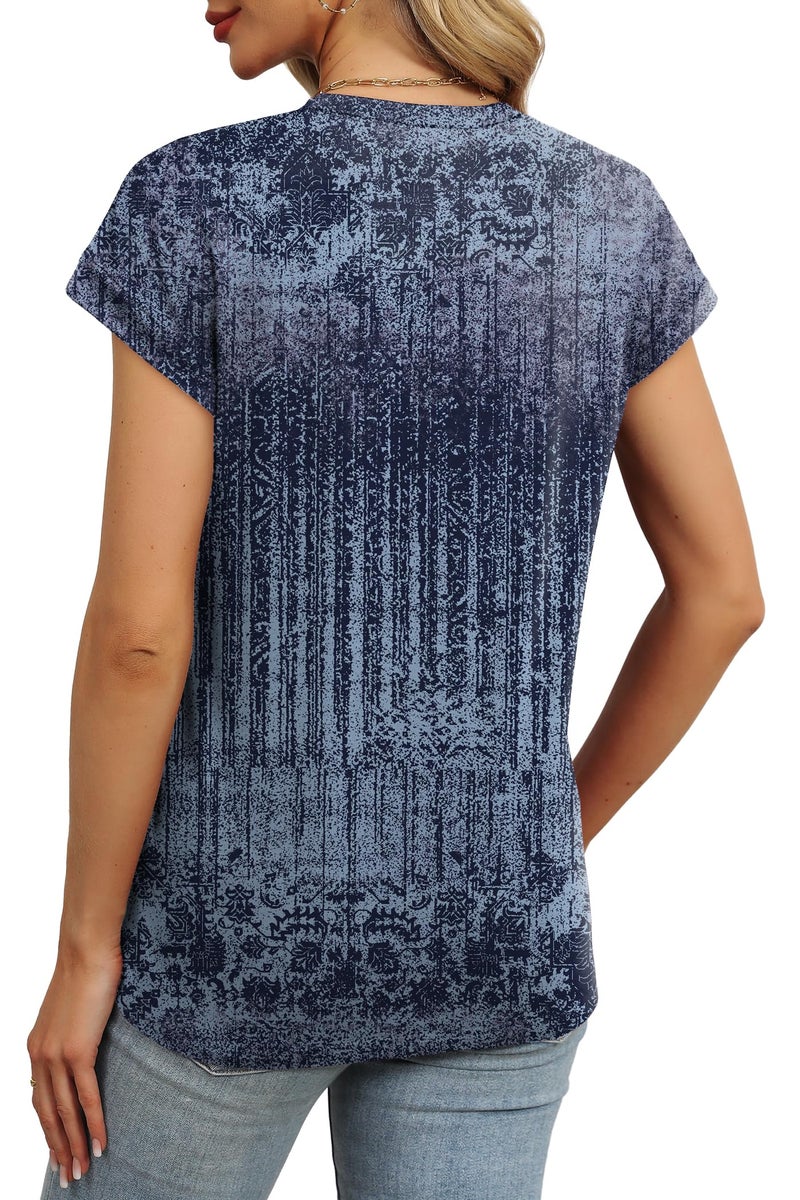 Alaroo Womens Summer Tops 2026 Trendy Tshirts Shirts Cap Sleeve Beach Vacation Clothes Fashion Floral Boho Hawaiian Print 35 L - Image 4