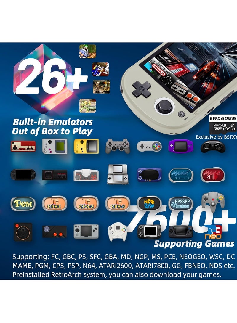 Smart Pro Open Source Handheld Game Console, Retro Arcade HD 4.96-inch IPS Screen Game Console, Linux System, 5000 mAh Large Battery (Grey) - Image 3