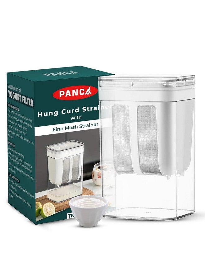 PANCA صندوق مصفاة اللبن بانكا هانغ | صانع اللبن وصانع الزبادي اليوناني - 1100 مل مصفاة شبكية دقيقة مع غطاء | فلتر زبادي متعدد الوظائف | صانع لبن منزلي | فاصل مصل اللبن - Image 1