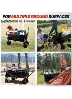Large Foldable Utility Cart Durable Heavy Duty Rolling Trolley Cart Crate Cart Portable Collapsible Teacher Handcart for Shopping Moving Travel