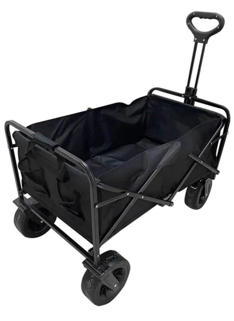 Generic - Large Foldable Utility Cart Durable Heavy Duty Rolling Trolley Cart Crate Cart Portable Collapsible Teacher Handcart for Shopping Moving Travel - Image 1