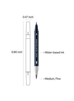 Monami Color Twin Brush Dual Brush Pen Double Tipped Fine & Medium Marker For Coloring Calligraphy Lettering Grey Mood 6Pack (N.Grey 1N. Grey 6N.Grey 10Warm Grey 3Warm Grey 6Pigeon Grey)  - Image 3