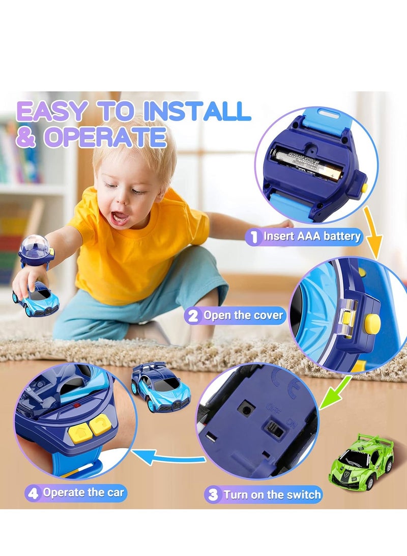 Mini Remote Control Car Watch Toys, 2.4 GHz Cute Wrist Racing Watch, Car Watch Remote Control Car Toys for Boys and Girls, Interactive Game Toys USB Charging Remote Control Car - Image 3