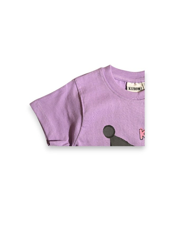 kuromi تي شيرت كورومي للبنات بأكمام قصيرة - Image 2