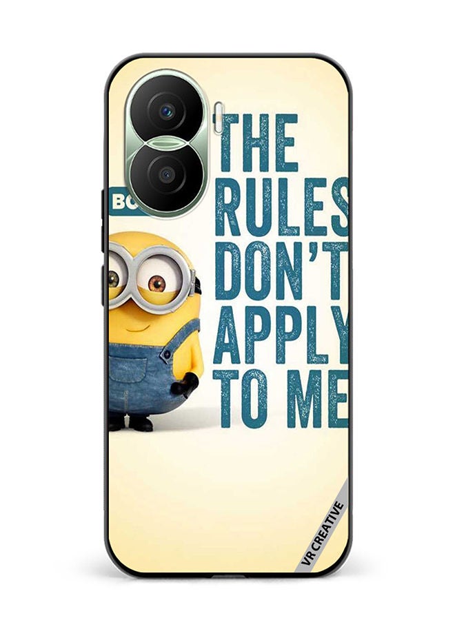 Protective Case Cover For Honor Play7T Pro The Rules Don't Apply For Me Design Multicolour