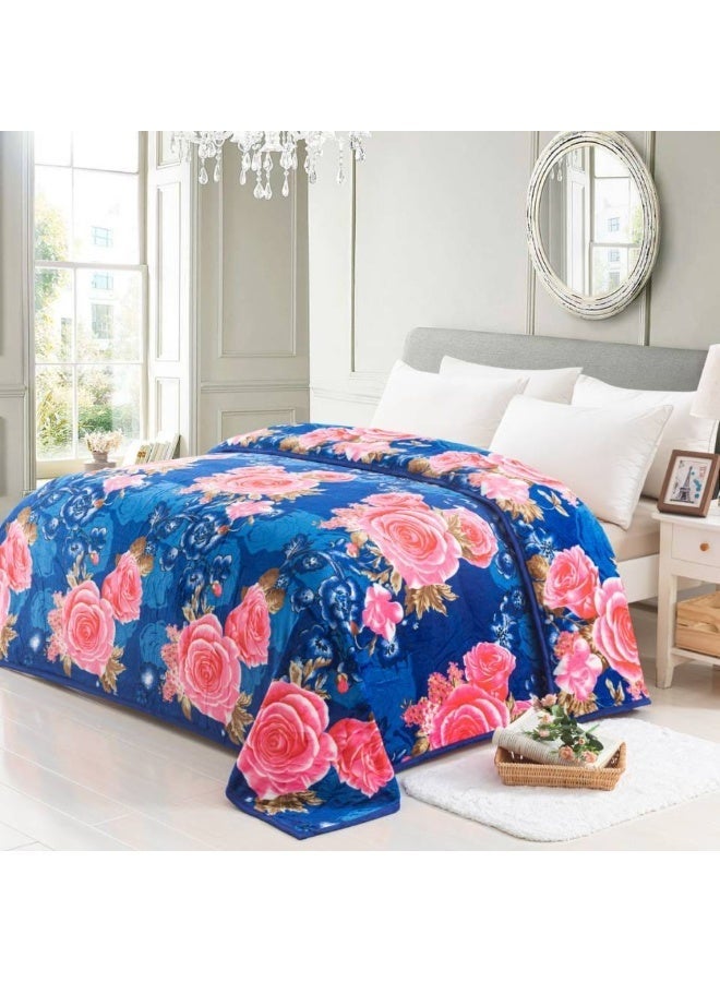Luxury Soft Plush Blanket – Floral Design – 160 × 220 cm – 1.1 kg – Warm & Cozy Bed Blanket - Image 2