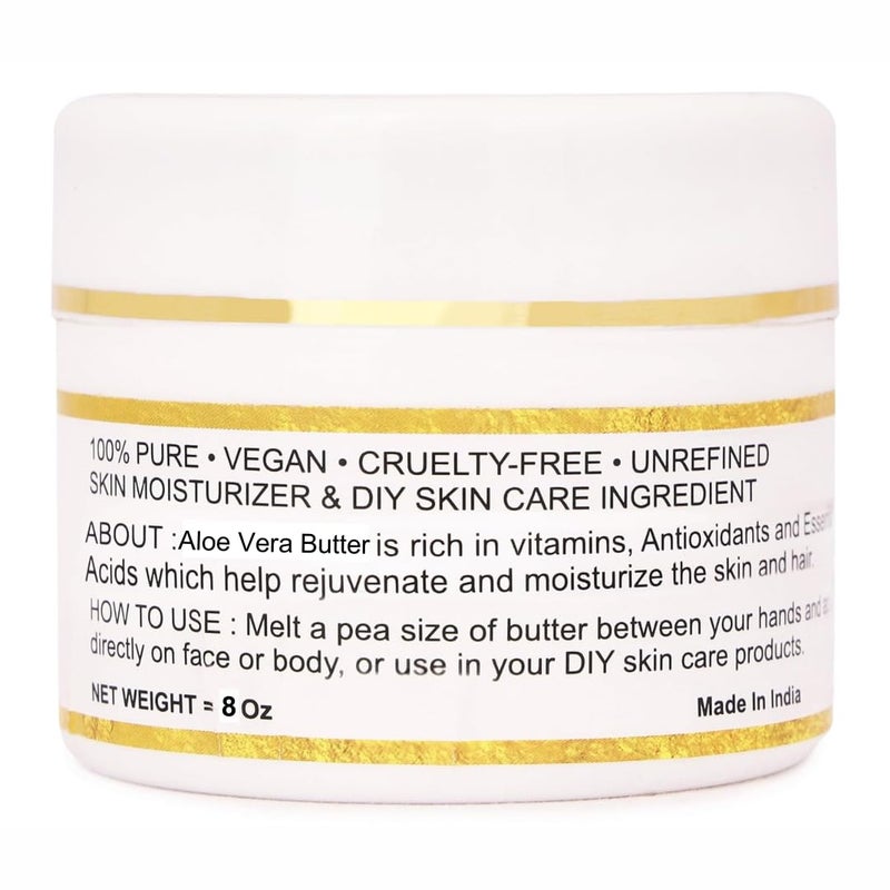 Bless International Organic Raw Aloe Vera Butter 100% Pure,Natural & Unrefined| Skin Moisturizer For Face, Body & Hair| 8 OZ/230 GM Ivory / White Grade A | DIY Creams, Balms, Lotions, Soaps| Softens Dry & Tough Skin - Image 2