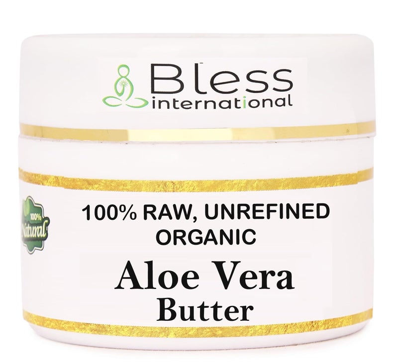 Bless International Organic Raw Aloe Vera Butter 100% Pure,Natural & Unrefined| Skin Moisturizer For Face, Body & Hair| 8 OZ/230 GM Ivory / White Grade A | DIY Creams, Balms, Lotions, Soaps| Softens Dry & Tough Skin - Image 1