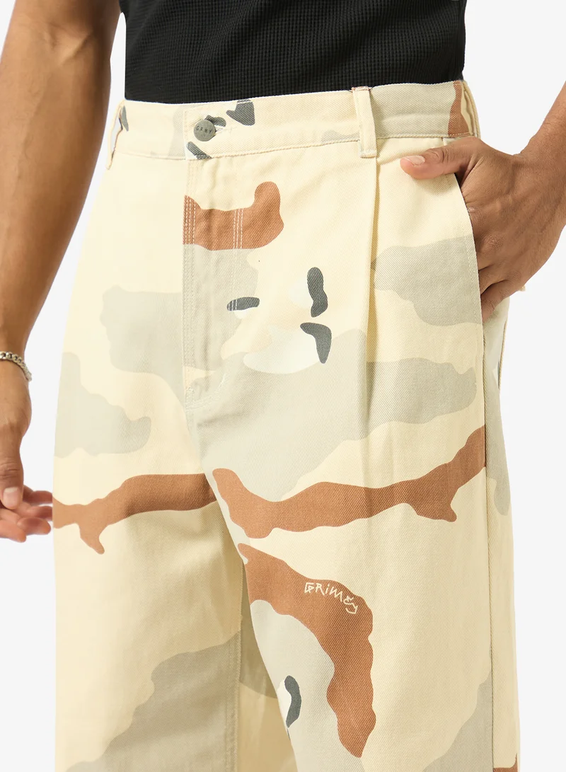 Grimey  Concreat Jungle All Over Print Baggy Pleated Twill Pants for Men | Best Price UAE
