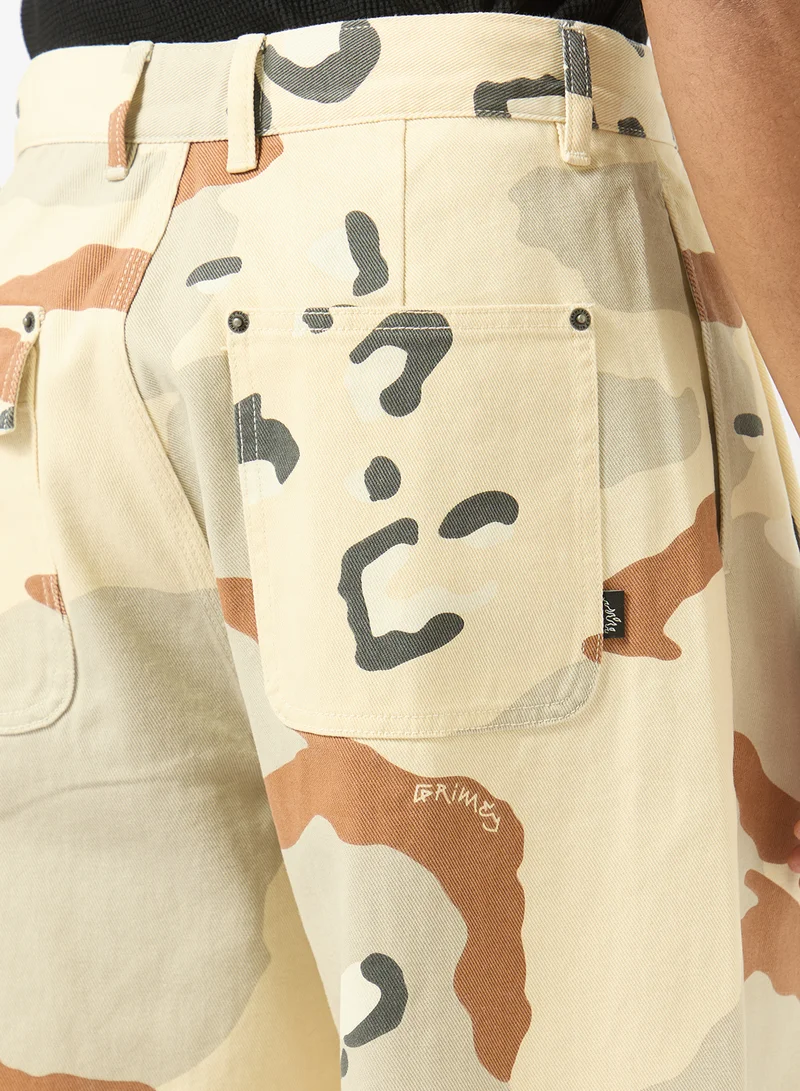 Grimey  Concreat Jungle All Over Print Baggy Pleated Twill Pants for Men | Best Price UAE