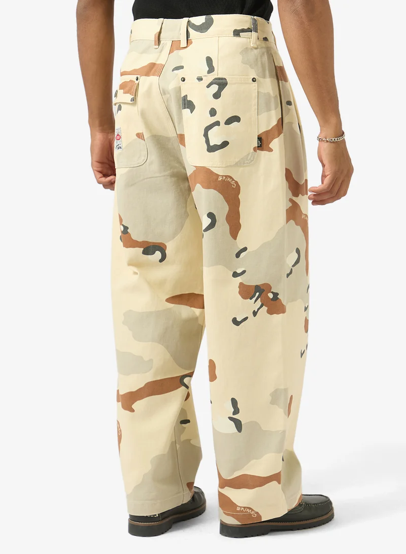 Grimey  Concreat Jungle All Over Print Baggy Pleated Twill Pants for Men | Best Price UAE