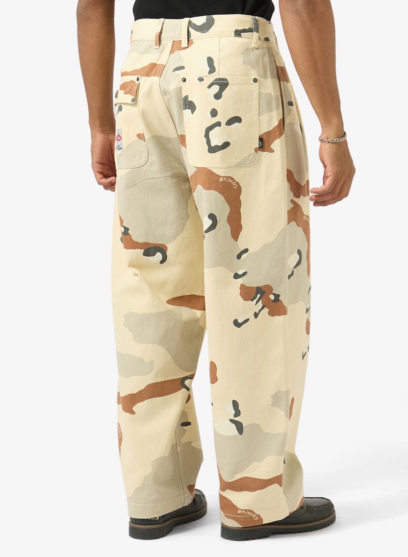 Grimey Concreat Jungle All Over Print Baggy Pleated Twill Pants - Image 3