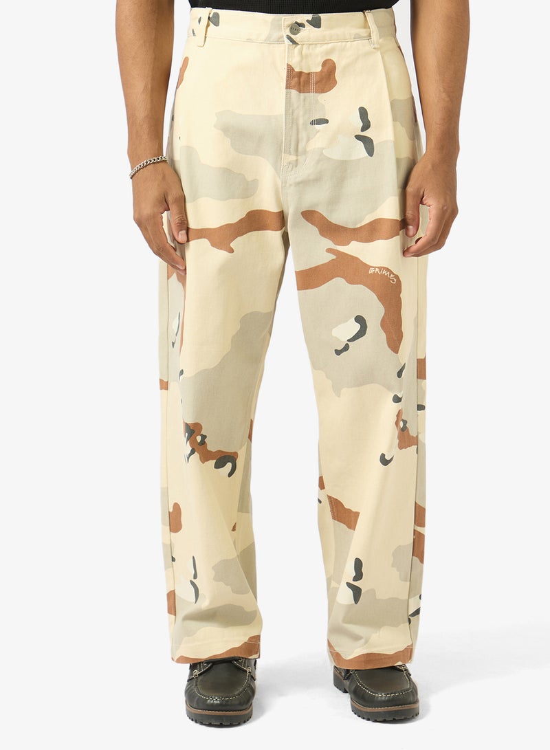 Grimey Concreat Jungle All Over Print Baggy Pleated Twill Pants - Image 1