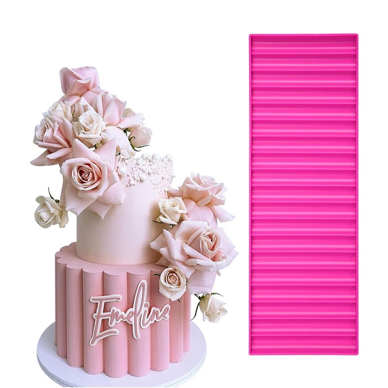 mostsom Silicone Lace Mold for Cake Decorating, Edible Gumpaste Embossing Cylinder Lace Mat, Fondant Imprint for Cupcake, Candy, DIY Clay, Epoxy Resin, Sugar Craft Baking (F_ 3D Cylinder) - Image 1