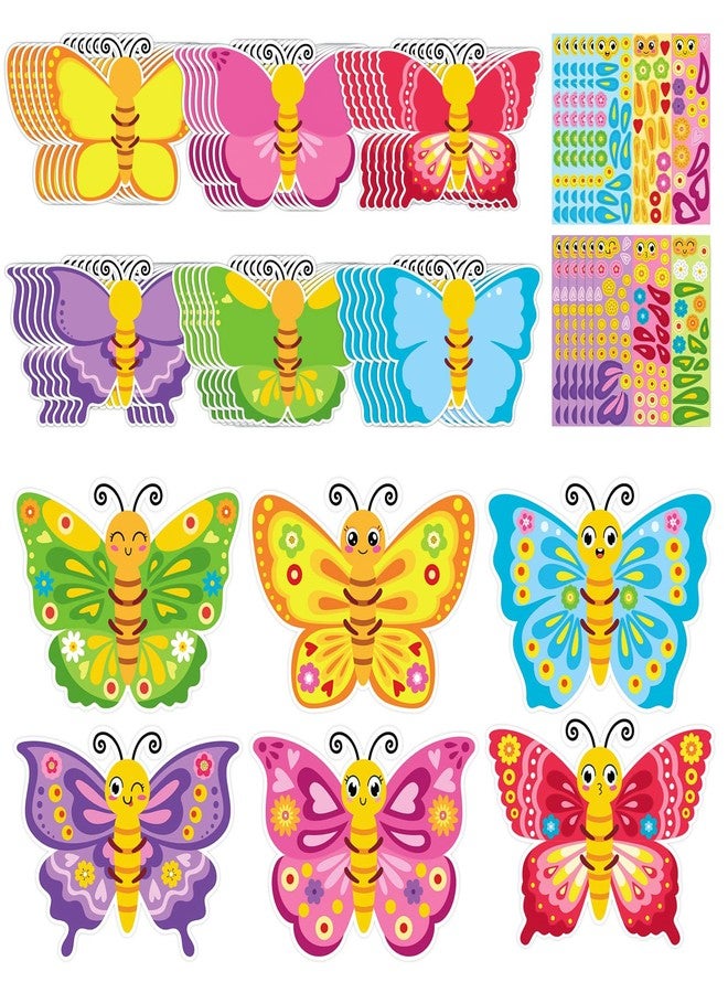 Hedeey 36 Packs Spring Butterflies Craft Kits for Kids,Make Your Own Butterfly Paper Craft Set, Spring DIY Art Craft Kits for School Home Game Activities (Butterfly 36) - Image 1