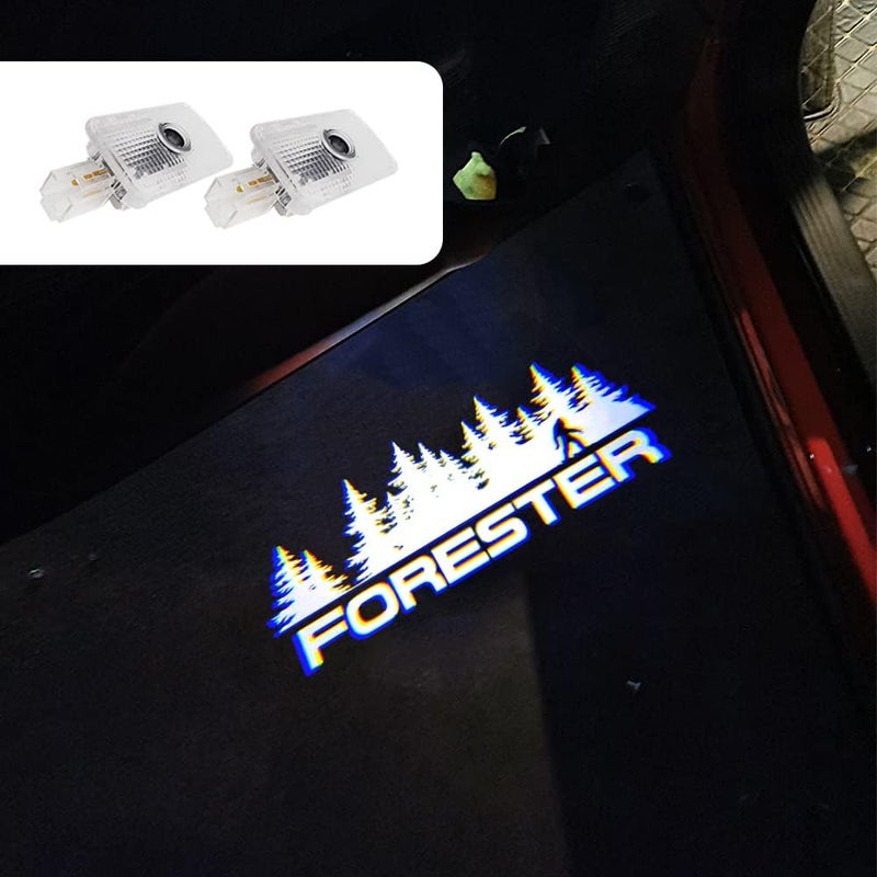 uunonaha 2 pcs Non-Fading LED Car Door Logo Lights for Subaru Forester - Image 1