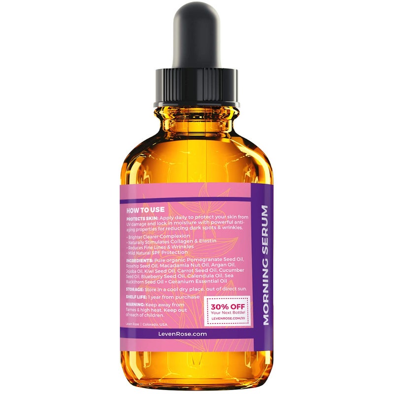 Leven Rose Moroccan Argan Oil Face Serum 1 oz - 100% Organic Hydrating Oil for Women - Anti-Aging Natural Serum for Wrinkles - Image 3