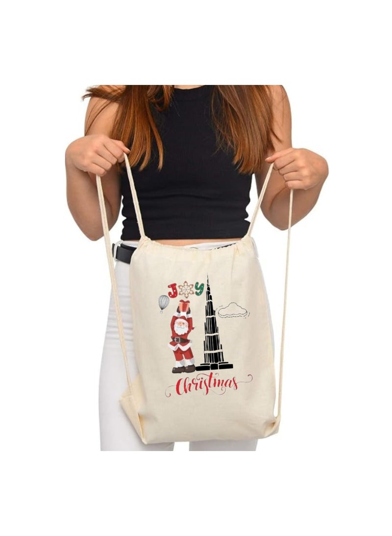 PRINTSHOP4ME Christmas Santa Drawstring Bags With Christmas Design-Durable Sports Backpack For Kids,Great For School And Everyday Use,Lightweight For Everyday Use - Image 3
