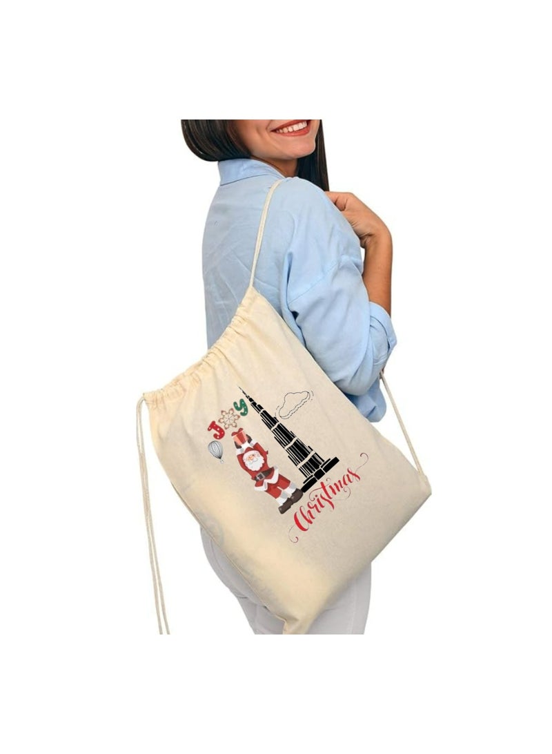 PRINTSHOP4ME Christmas Santa Drawstring Bags With Christmas Design-Durable Sports Backpack For Kids,Great For School And Everyday Use,Lightweight For Everyday Use - Image 4