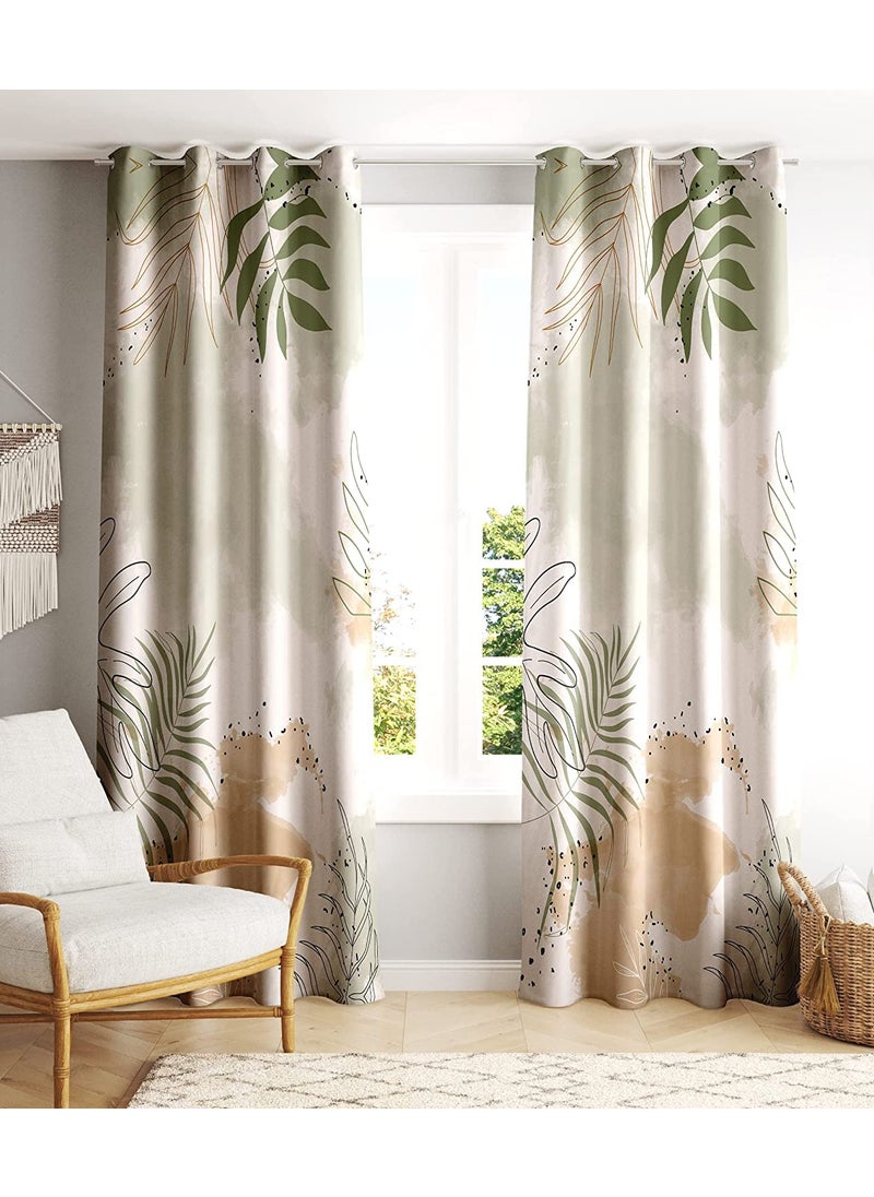Lush Decor - Lush Decor Polyester Floral 90% Blackout Curtains, Pack of 2 (8 Feet, Laurel Green) - Image 1
