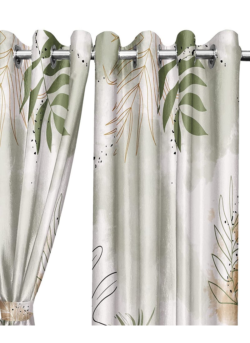 Lush Decor - Lush Decor Polyester Floral 90% Blackout Curtains, Pack of 2 (8 Feet, Laurel Green) - Image 1