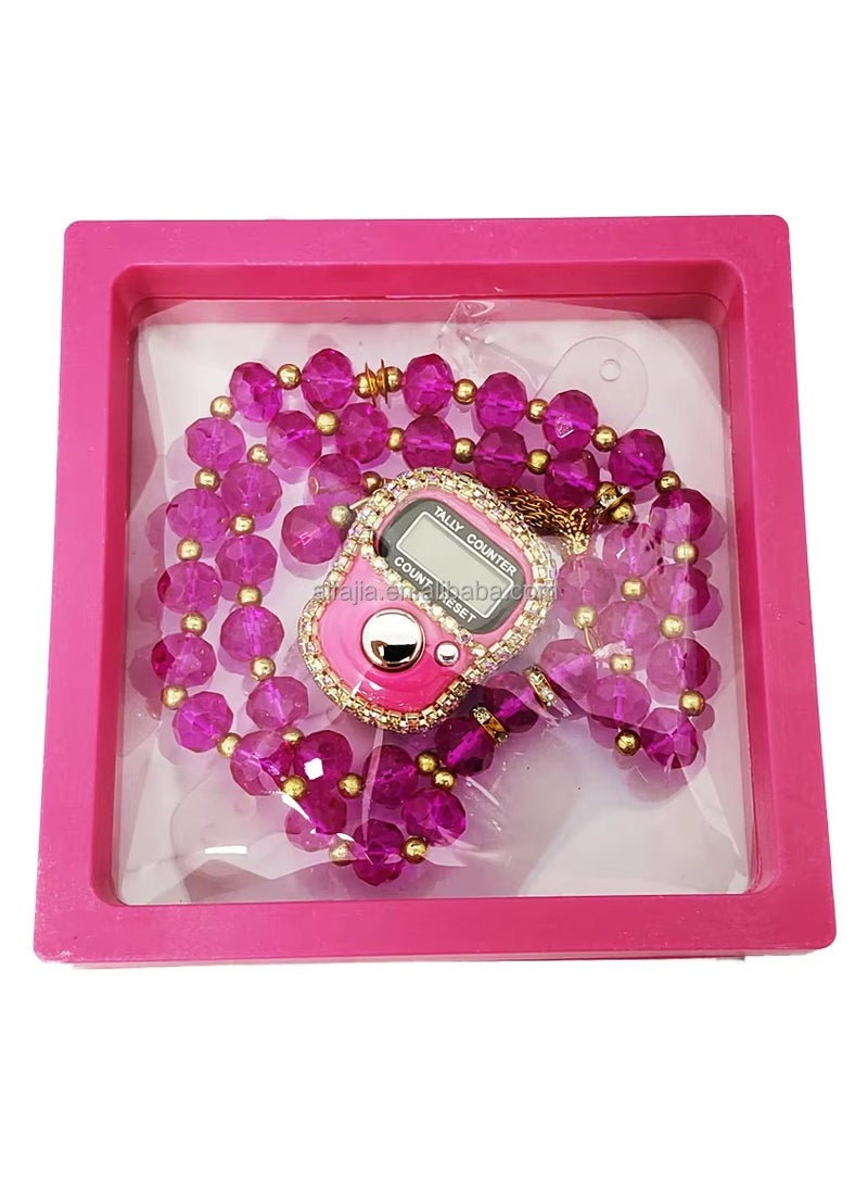Digital Tasbih Counter in White Sparkle Digital Display Counters - Image 1