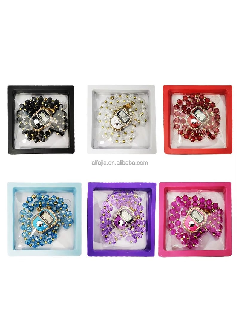 Digital Tasbih Counter in White Sparkle Digital Display Counters - Image 2
