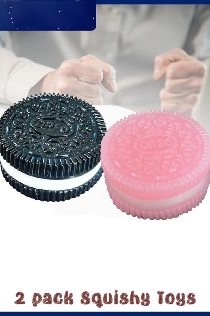 Bukela 2PCS Squishy Biscuit Stress Relief Toy, Pinch Decompression Toy, Realistic Sandwich Design for Anxiety and Relaxation, Perfect Desk Accessory and Fun Fidget Toy for Adults, Ideal for Stress Relief - Image 1