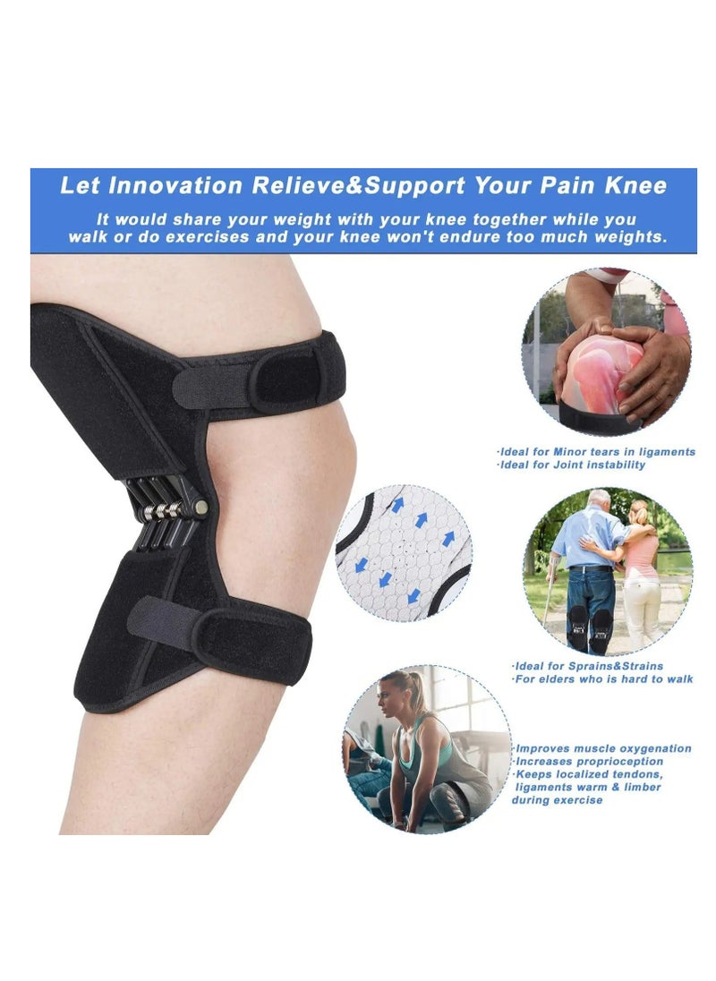 Generic - Knee Protection Booster, Joint Support Knee Pads, Power Lift Knee Stabilizer Pads - Powerful Rebound Spring Force Knee Protection Booster - Relief Knee Brace for Men Climbing, Squat, Sport - Image 1