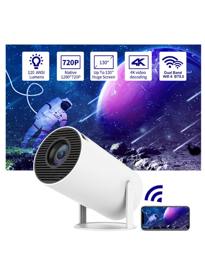 Mi VAZA HY300 Pro Projector - Native 720P - Support 4K - Android 11.0 - Dual-band WiFi 6 - Bluetooth 5.0 - Auto Keystone Correction - Portable Movie Projector Compatible with Android/iOS/PC/Smartphone/TV Stick/Xbox/Switch/HDMI/USB - Image 2
