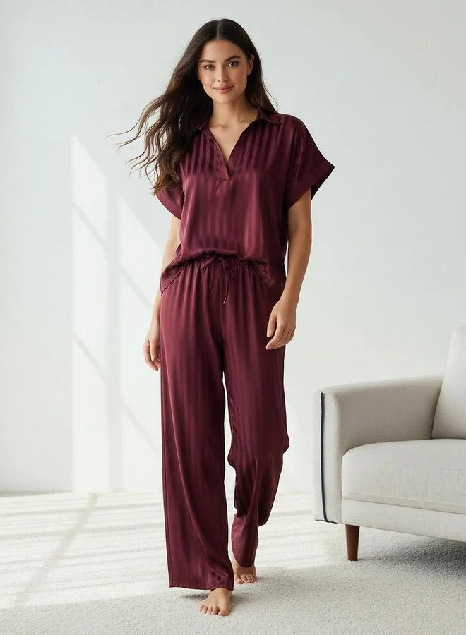 Aadaraya Pyjama Set Top & Wide Leg Bottom