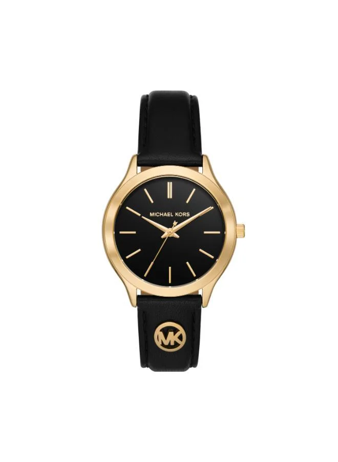 Leather Strap Slim Runway Analog Watch