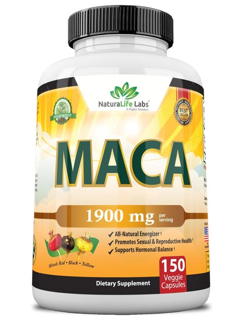 NaturaLife Labs Organic MACA 1900mg 150 Veggie Capsules