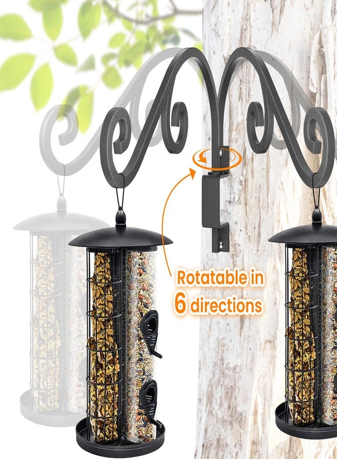 GOODBUY Plant Wall Hanger, 2 Set Plant Hangers Outdoor 16" Plant Hanger Hook 360° Swivel Plant Hanger Black Hooks for Hanging Plants,Bird Feeders,Lanterns,Wind Chimes, Bracket (16INCH,2Pack,Swivel) - Image 2