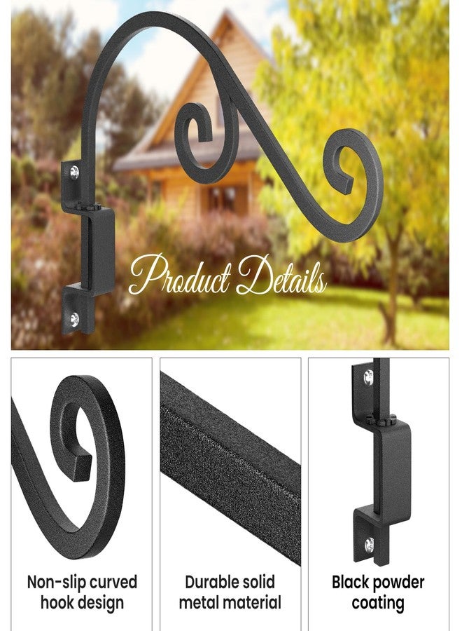 GOODBUY Plant Wall Hanger, 2 Set Plant Hangers Outdoor 16" Plant Hanger Hook 360° Swivel Plant Hanger Black Hooks for Hanging Plants,Bird Feeders,Lanterns,Wind Chimes, Bracket (16INCH,2Pack,Swivel) - Image 5
