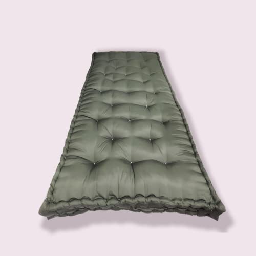 Deevine Craft Soft Thick 5-Inch Cotton Quilt | Gadda Medium Firm Soft Cotton Mattress | Box Rectangle Type Single Bed Mattress (3X6 ft or 72X36X5 Inches) Silky Shiny Green - Image 3