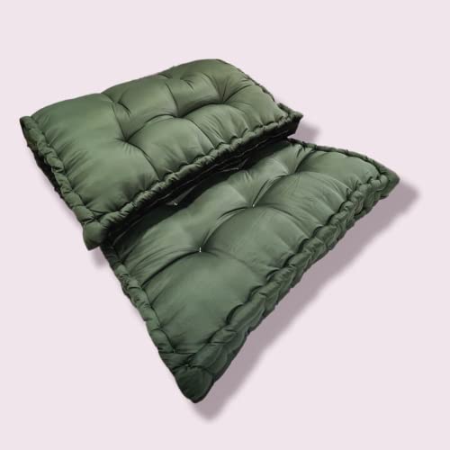 Deevine Craft Soft Thick 5-Inch Cotton Quilt | Gadda Medium Firm Soft Cotton Mattress | Box Rectangle Type Single Bed Mattress (3X6 ft or 72X36X5 Inches) Silky Shiny Green - Image 2