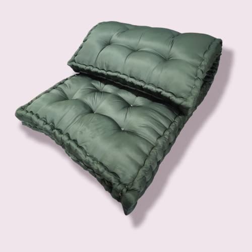 Deevine Craft Soft Thick 5-Inch Cotton Quilt | Gadda Medium Firm Soft Cotton Mattress | Box Rectangle Type Single Bed Mattress (3X6 ft or 72X36X5 Inches) Silky Shiny Green - Image 4