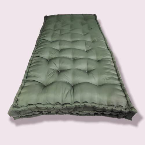 Deevine Craft Soft Thick 5-Inch Cotton Quilt | Gadda Medium Firm Soft Cotton Mattress | Box Rectangle Type Single Bed Mattress (3X6 ft or 72X36X5 Inches) Silky Shiny Green - Image 5