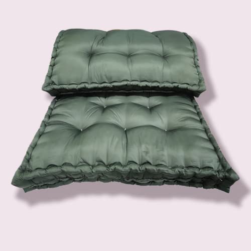 Deevine Craft Soft Thick 5-Inch Cotton Quilt | Gadda Medium Firm Soft Cotton Mattress | Box Rectangle Type Single Bed Mattress (3X6 ft or 72X36X5 Inches) Silky Shiny Green - Image 1