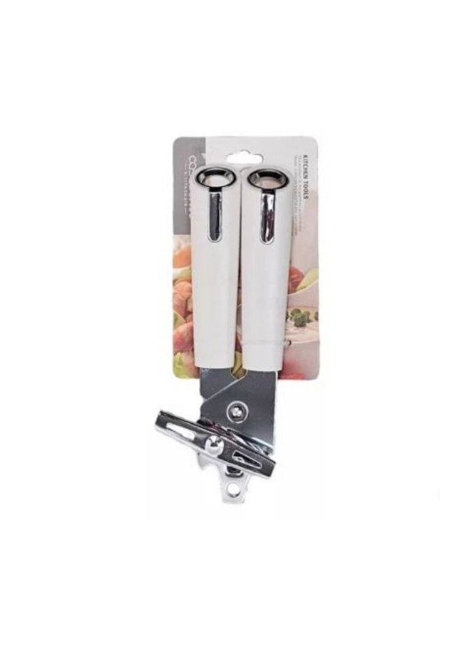 Generic Can Opener for Tin Cans (Tuna, Sardines, Beans, Sauce, and More), Sharp Stainless Steel Blade, Easy to Use and Clean, High-Quality Product WHITE D  - Image 1