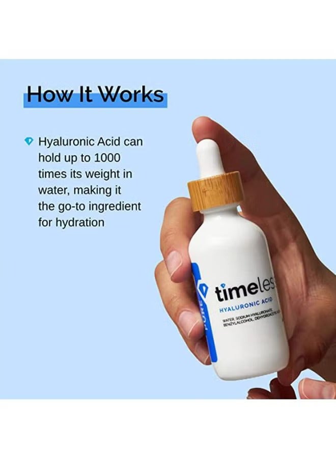 تايمليس سيروم حمض الهيالورونيك للوجه نقي 100٪ شفاف 60ملليلتر - Image 4