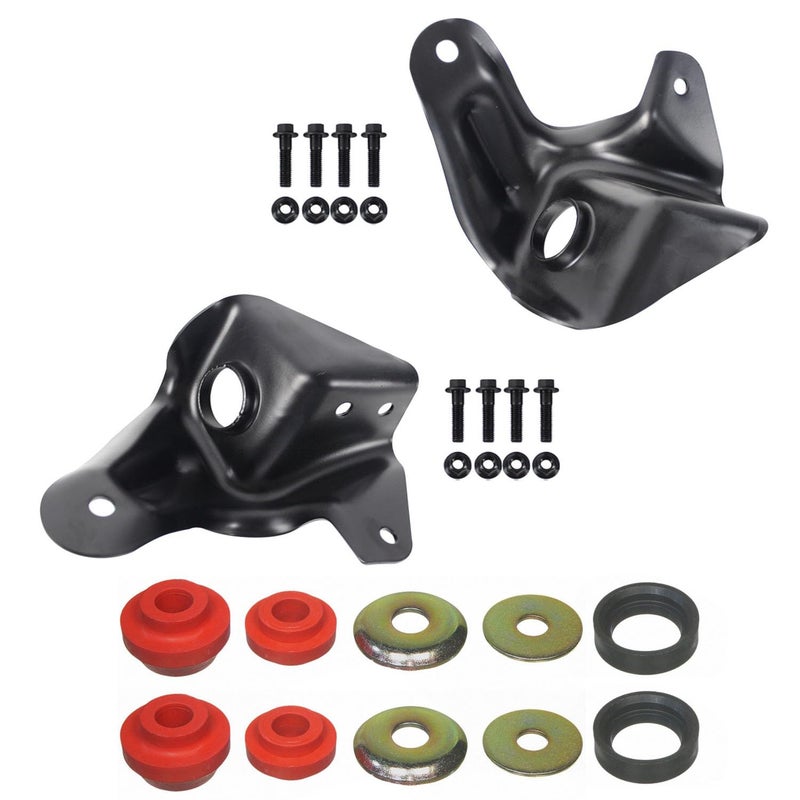 iiLentes Passenger and Driver Side Radius Arm Bracket Control Arm Support with Radius Arm Bushing for 19801996 Ford Bronco F100 F150 F250 F350 523018 523020 - Image 3